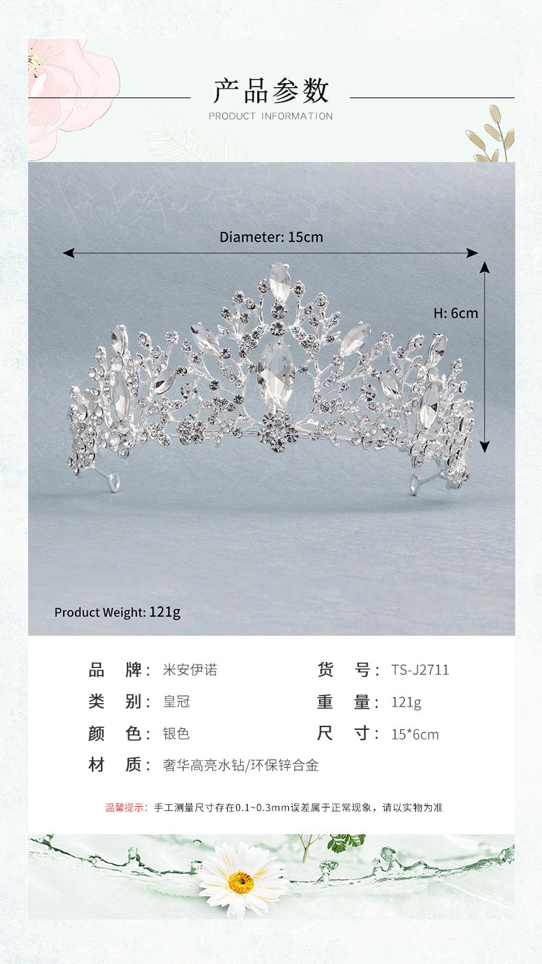 wedding crown vintage alloy diamond bridal crown baroque princess crown jewelry