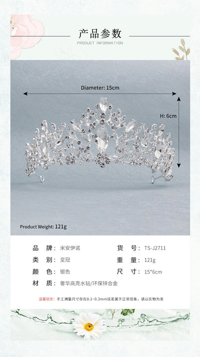 wedding crown vintage alloy diamond bridal crown baroque princess crown jewelry