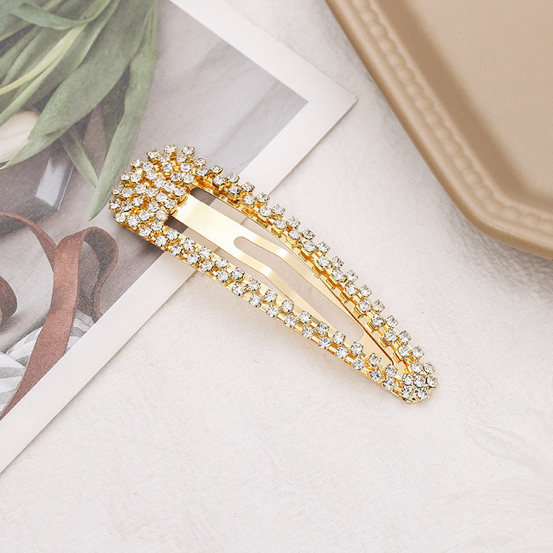 fashion water droplets rhinestone plating inlay hair clip 1 piece