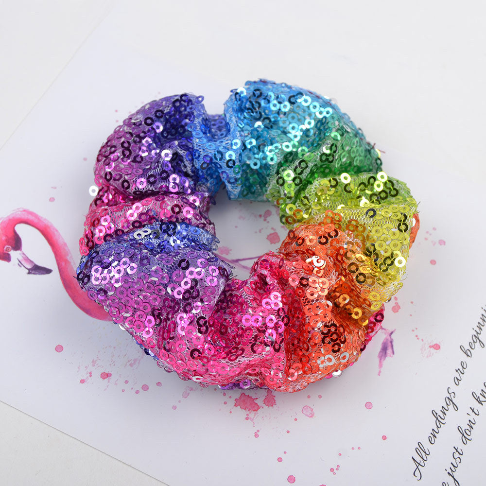 Women's Casual Simple Style Solid Color Cloth Sequins Hair Tie