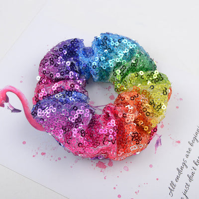 Women's Casual Simple Style Solid Color Cloth Sequins Hair Tie