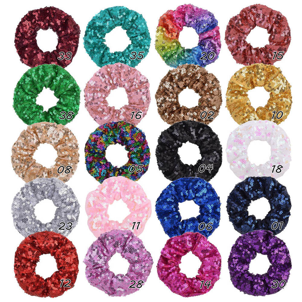Women's Casual Simple Style Solid Color Cloth Sequins Hair Tie