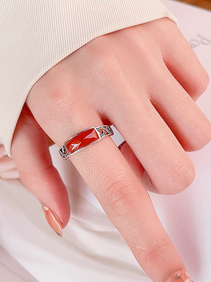 Women Vintage S925Silver Adjustable Ring