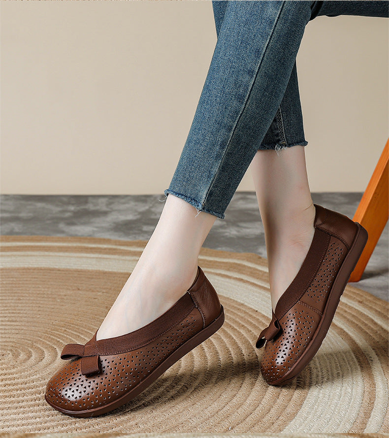Women Casual Genuine Leather Soft Flat Shoes