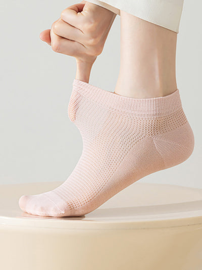 5 Pairs Women Summer Pure Color Short Socks