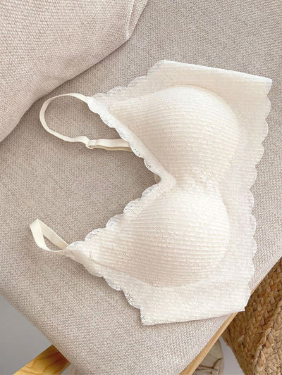 Women Summer Casual Pure Color Satin Seamless Bra