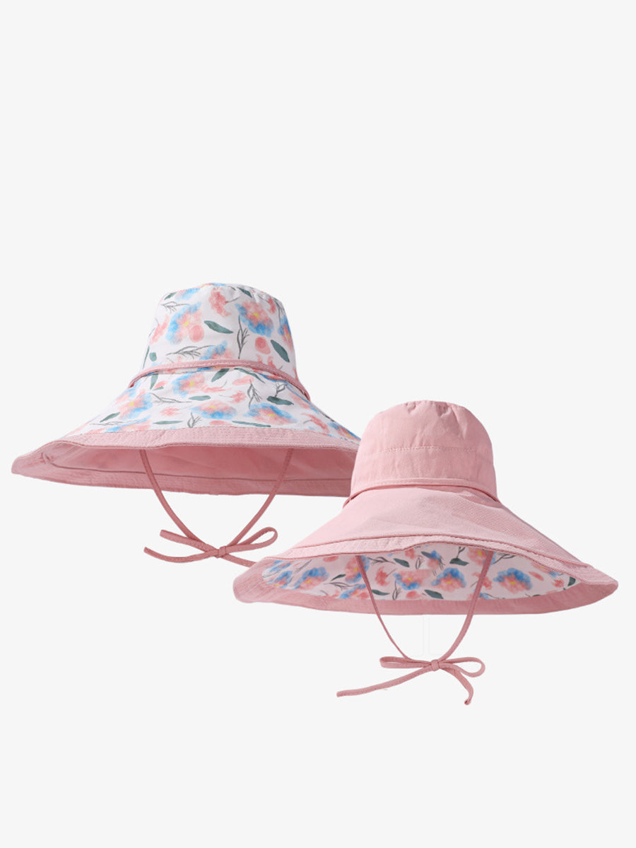 Women Summer Flower Dual-side Wearing Sunproof Hat