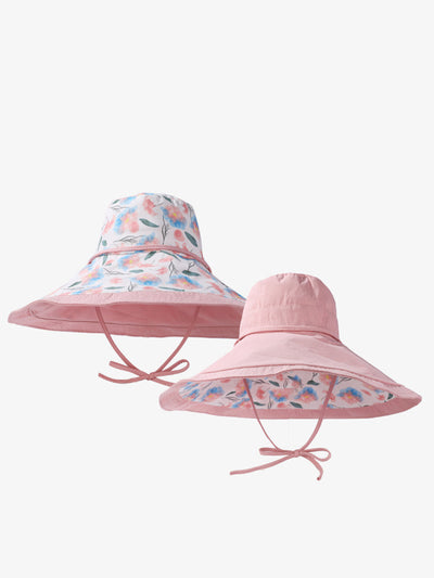 Women Summer Flower Dual-side Wearing Sunproof Hat