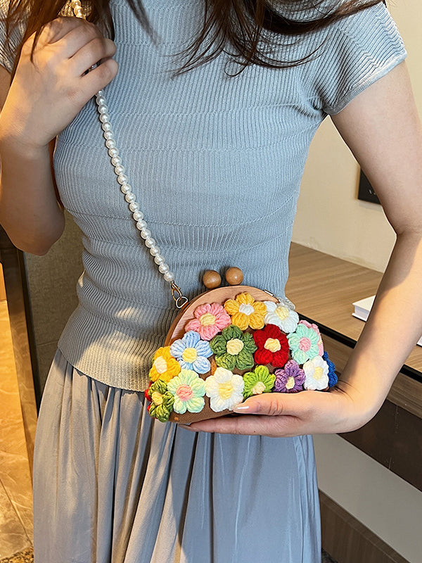 Chains Flower Shape Crossbody Bags Handbags