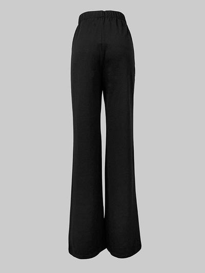 Loose Wide Leg Contrast Color Pockets Pants Trousers