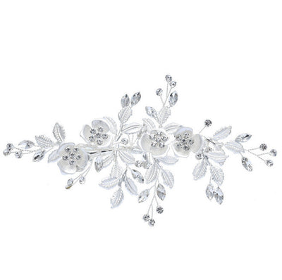 korean style inlaid rhinestone pearl insert comb alloy bridal hairpin