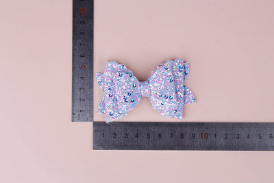 girls three-tier bow-knot hairpin children's sequined bow-knot edging clip colored hair clips