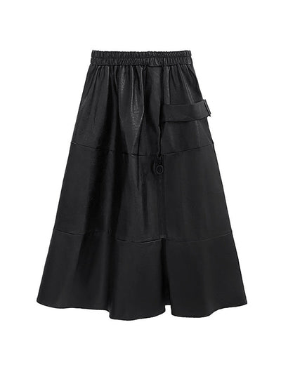 A-Line Hipster Solid Color Split-Joint Zipper Skirts Bottoms