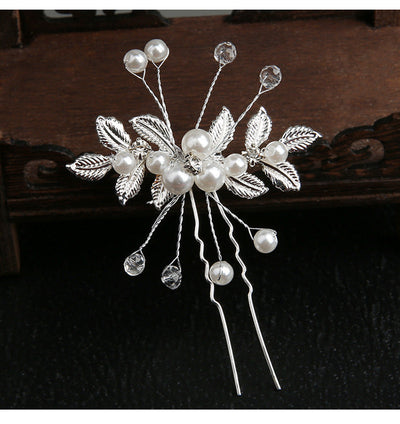 retro flower alloy handmade artificial rhinestones artificial pearls hairpin