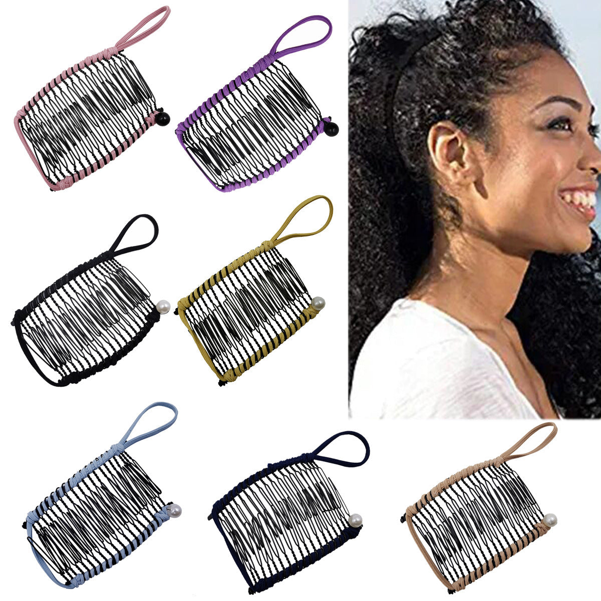 elegant solid color metal insert comb