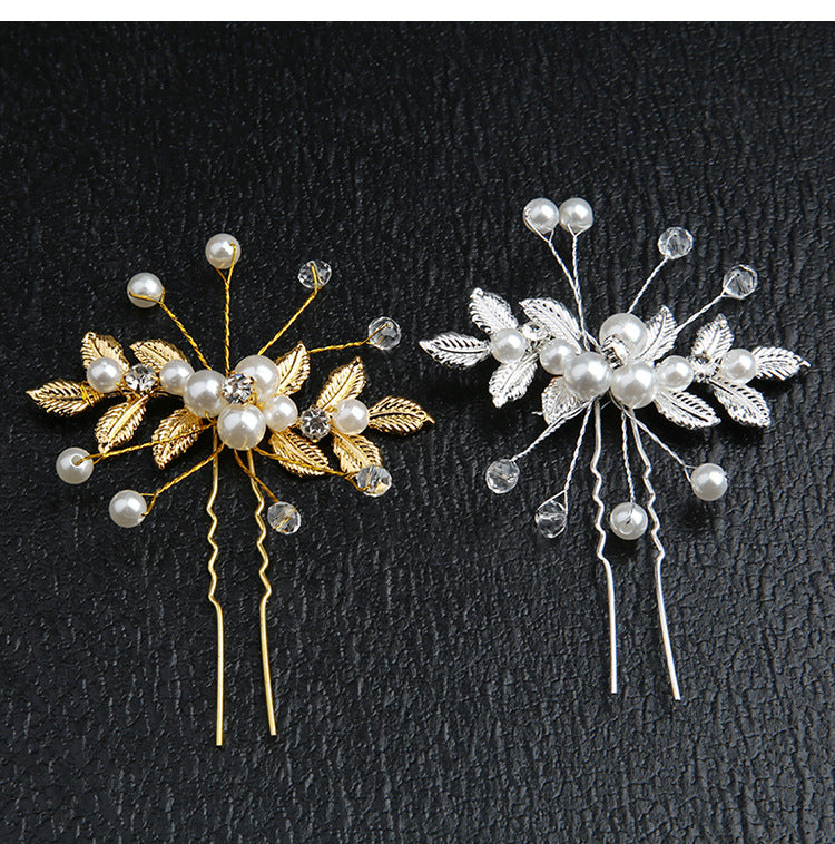 retro flower alloy handmade artificial rhinestones artificial pearls hairpin