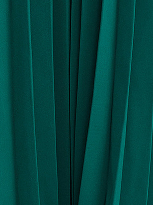 Batwing Sleeves Loose Pleated Solid Color Maxi Dresses