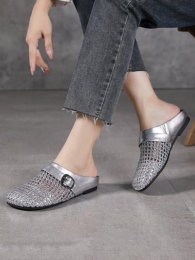 Women Casual Summer Weave Hollow Out Slippers