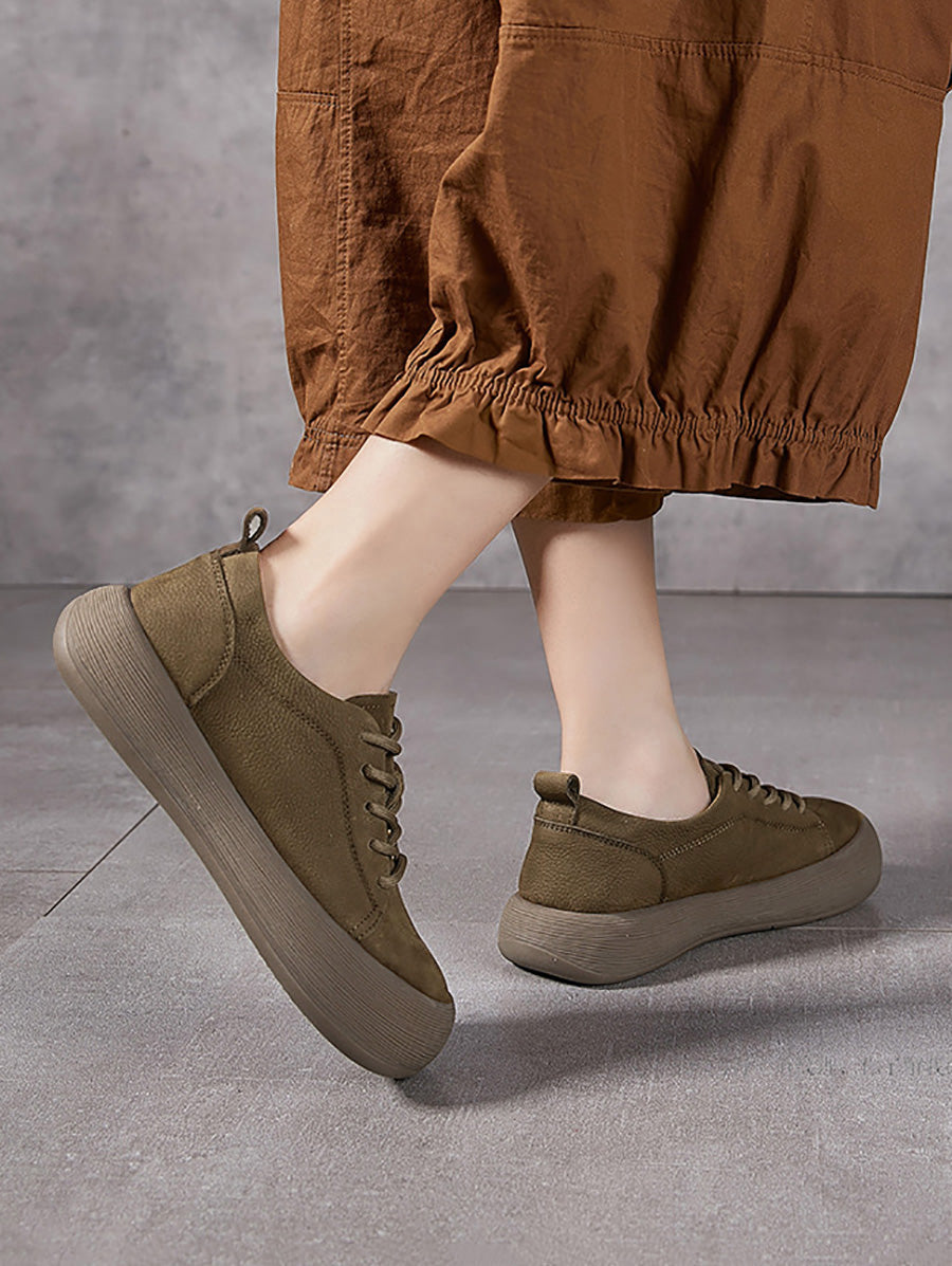 Women Summer Genuine Leather Strap Flat Shoes