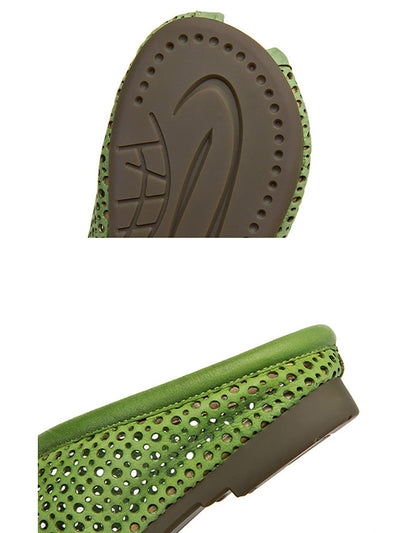 Women Casual Summer Genuine Leather Flower Sandals