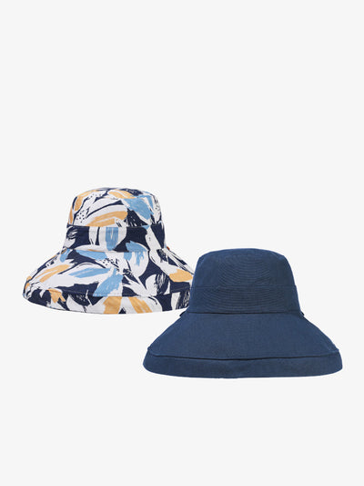 Women Summer Flower Dual-side Wearing Sunproof Hat