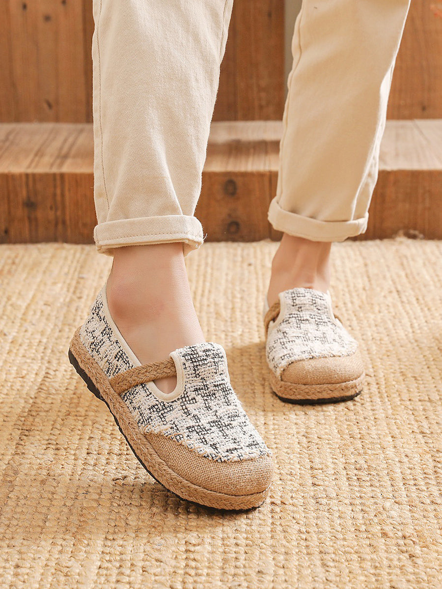 Women Linen Summer Flat Shoes