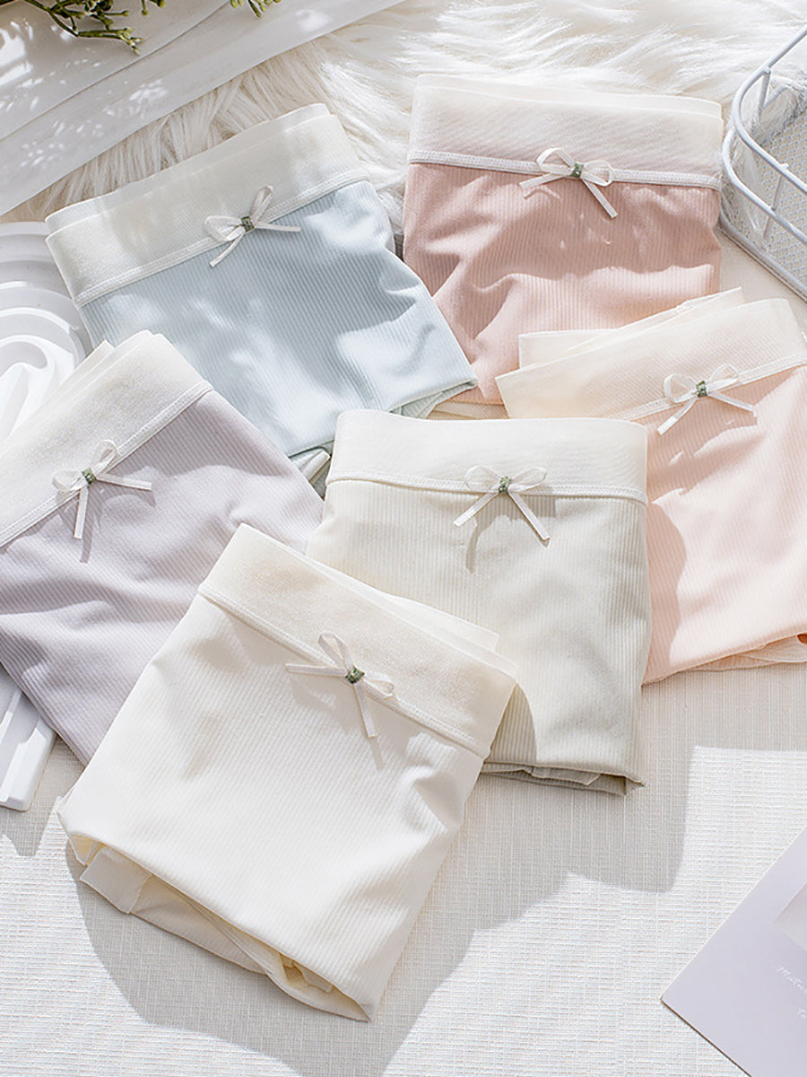 4 Pieces Women Summer Colorblock High Waist Underwear