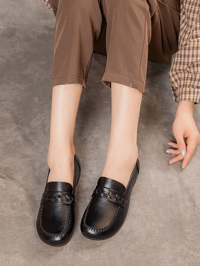 Women Vintage Genuine Leather Low Heel Shoes