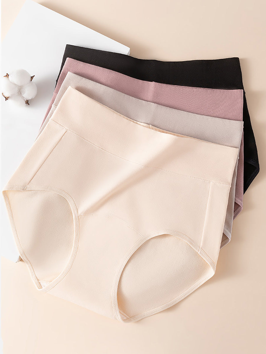 5 Pieces Summer Women High Waist Cotton Underwear