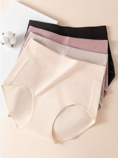 5 Pieces Summer Women High Waist Cotton Underwear