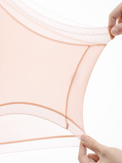 4 Pieces Summer Women Pure Color Thin Underwear