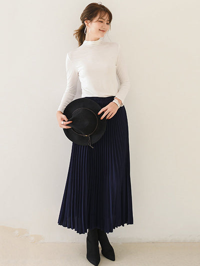 10 Colors Simple Solid Color Long Sleeves High-Neck T-Shirt Top