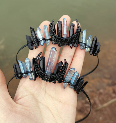 retro geometric moon crystal hair band 1 piece