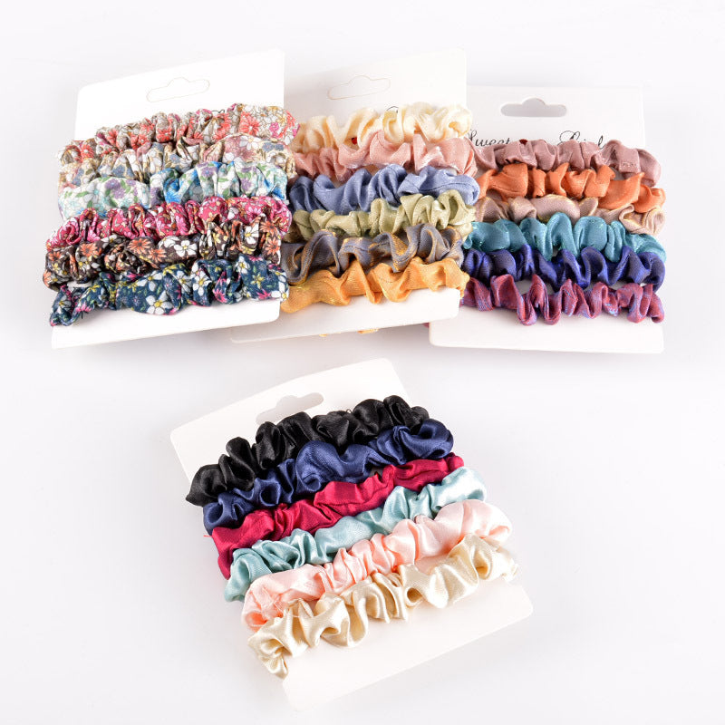 fashion gold velvet printed hair scrunchies set