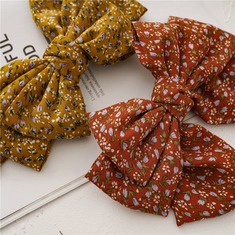 simple style bow knot cloth floral hair clip 1 piece