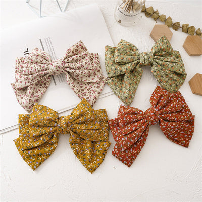 simple style bow knot cloth floral hair clip 1 piece