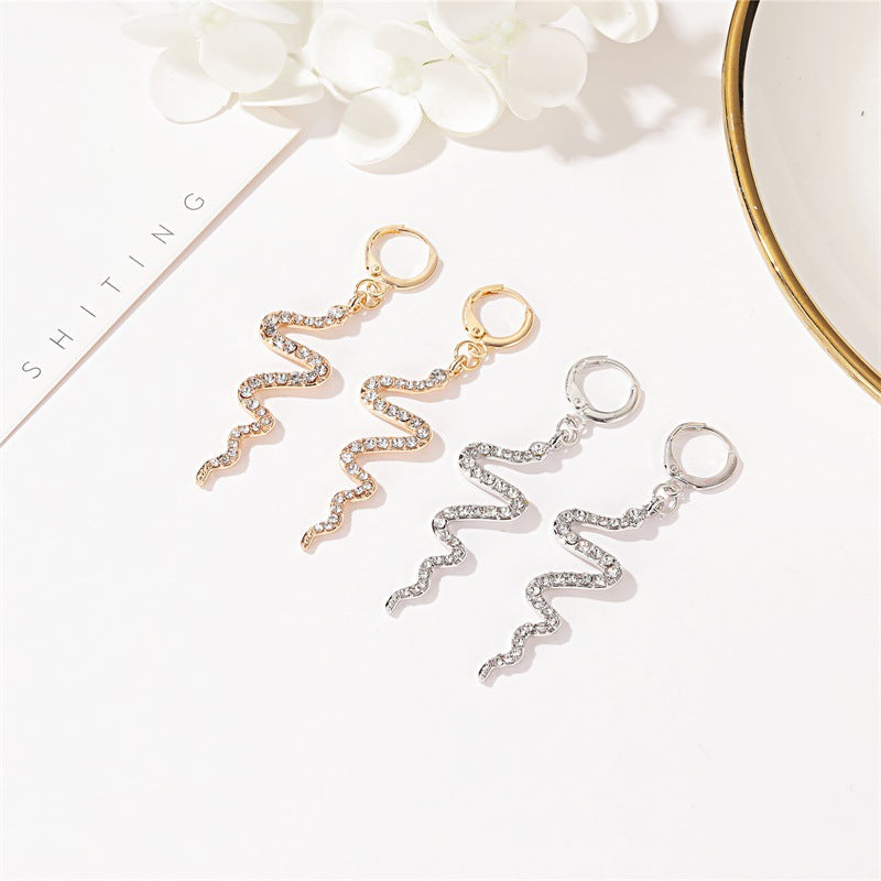 Fashion Waves Plating Alloy Artificial Gemstones Drop Earrings