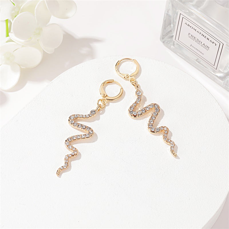 Fashion Waves Plating Alloy Artificial Gemstones Drop Earrings