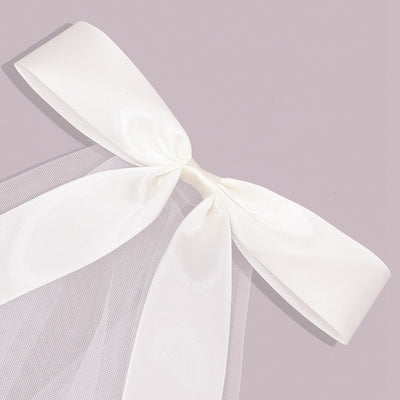 sweet bow knot gauze birdcage veils