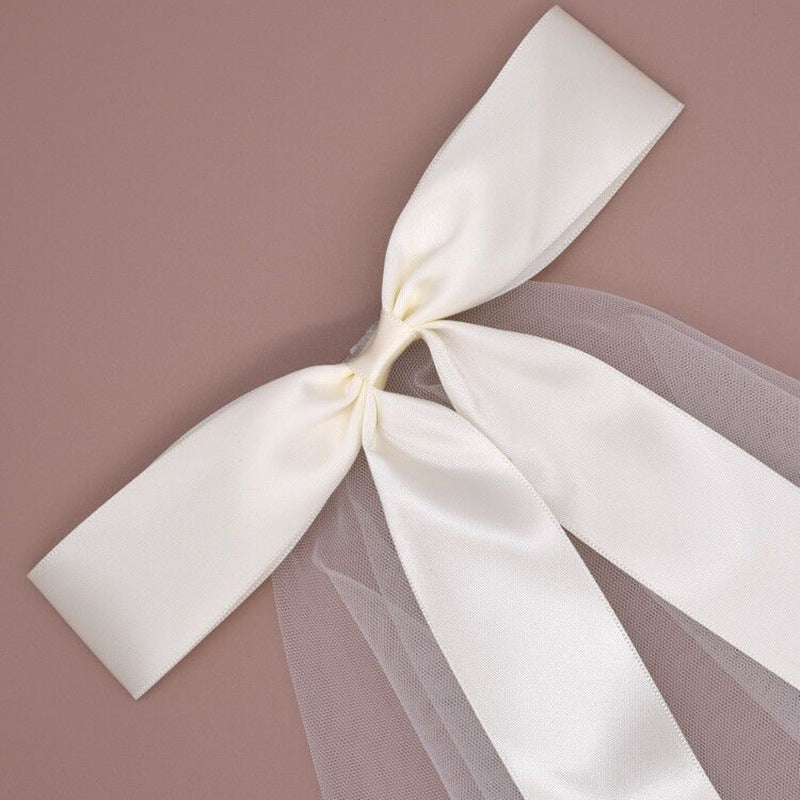 sweet bow knot gauze birdcage veils