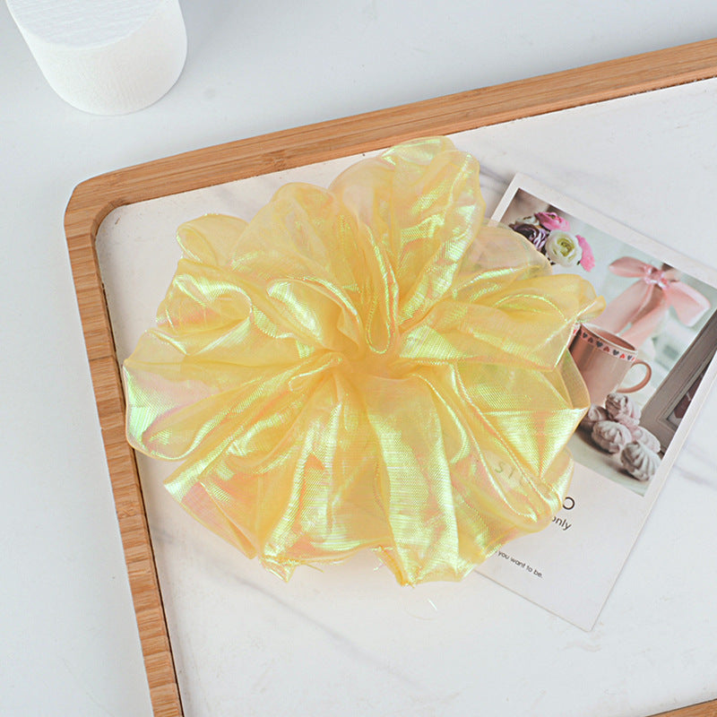 korean bright silk organza hair scrunchies