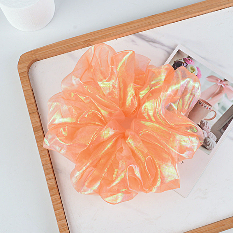 korean bright silk organza hair scrunchies