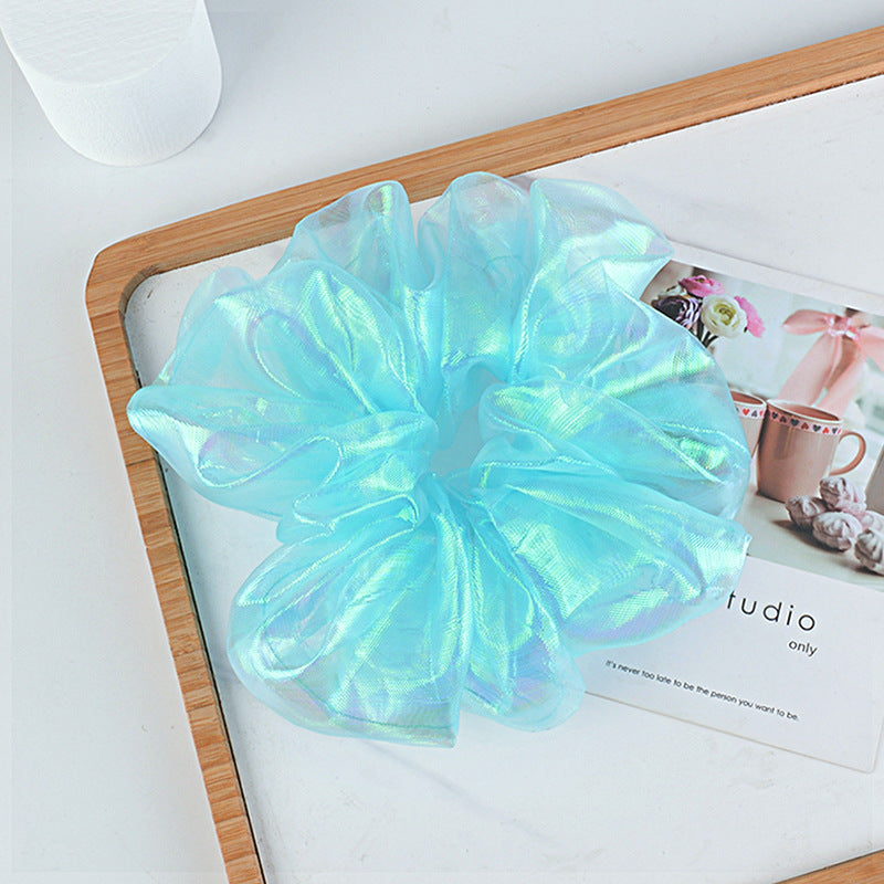korean bright silk organza hair scrunchies