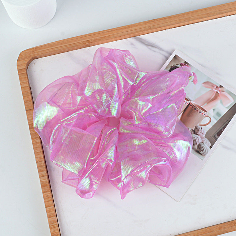 korean bright silk organza hair scrunchies