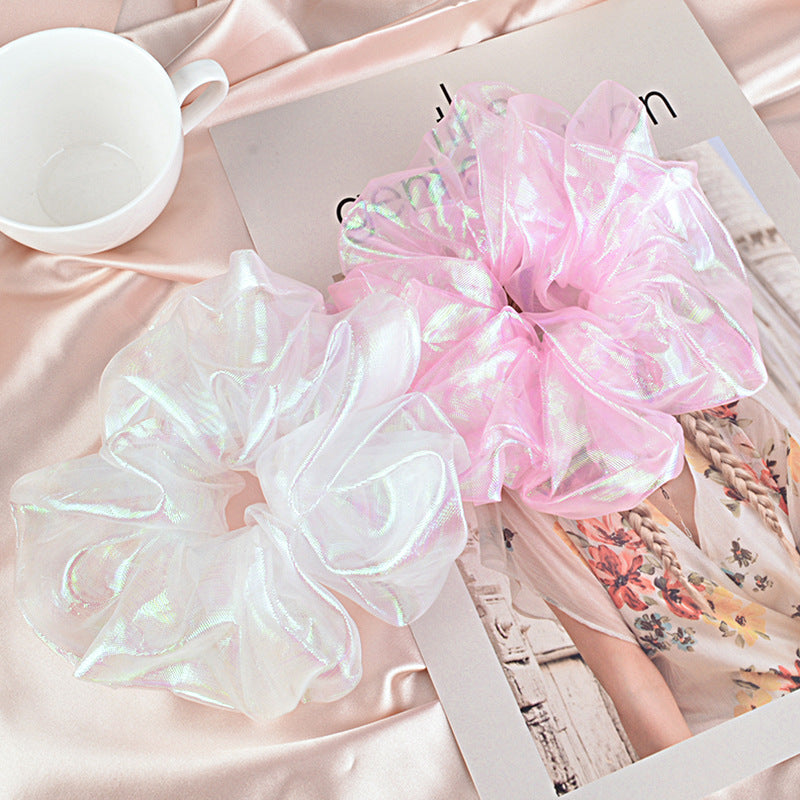 korean bright silk organza hair scrunchies