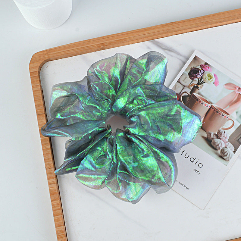 korean bright silk organza hair scrunchies
