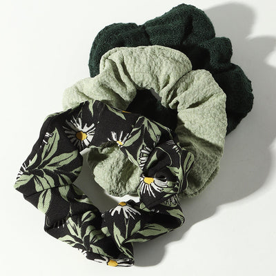 sunflower leaf pattern hair scrunchies hair accessory