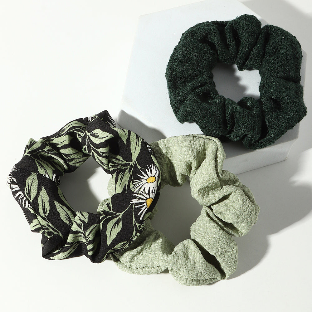 sunflower leaf pattern hair scrunchies hair accessory