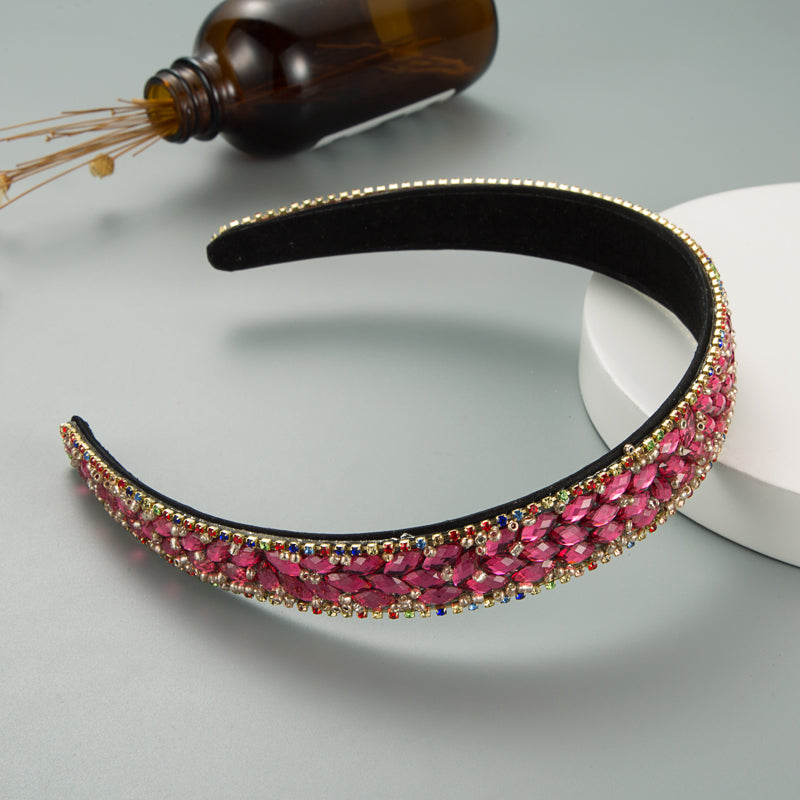 trendy headband color full diamond hairband