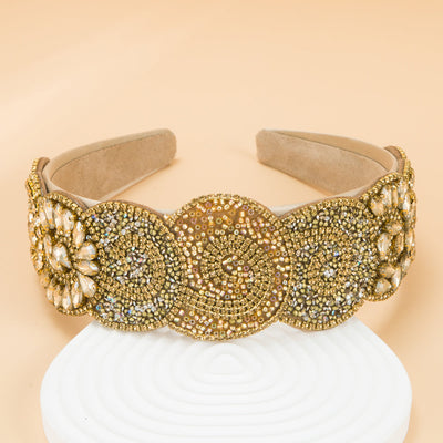 baroque wide brim gorgeous brown diamond headband